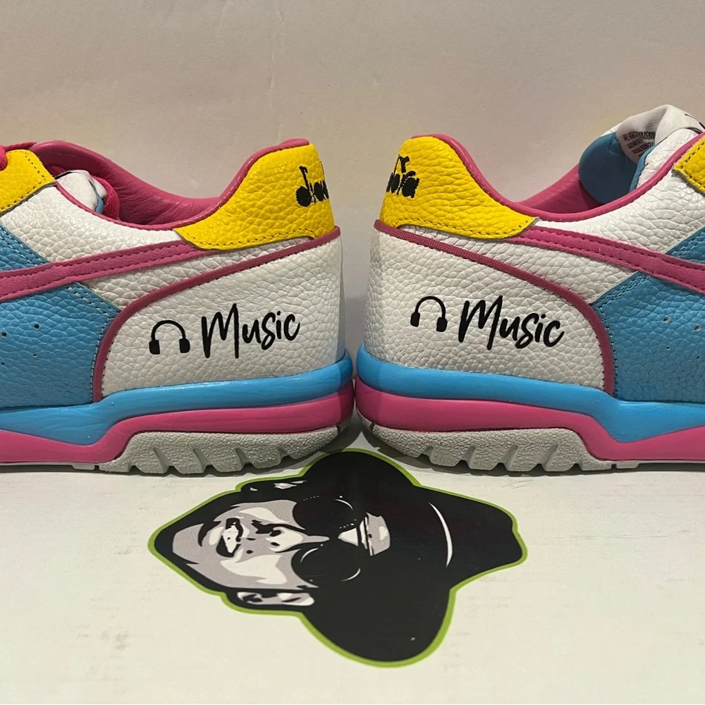 Diadora x DJ Luian, Maverick, Blue, White, Yellow & Pink - Picture 6 of 15